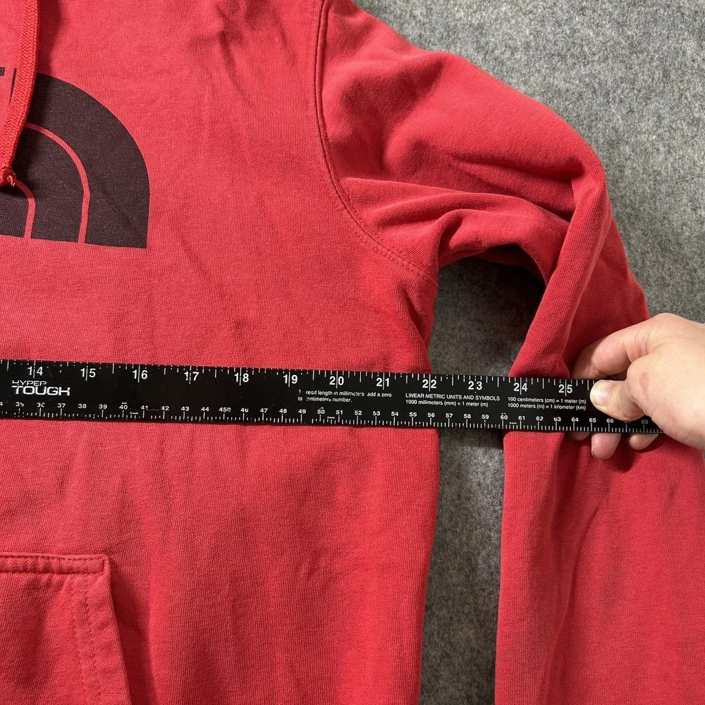 The North Face Sweater Mens Medium Red Pullover Hoodie Cotton Blend Pocket
